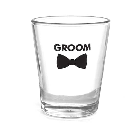 Hortense B. Hewitt Co. Groom Bow Tie Wedding Party Shot Glass